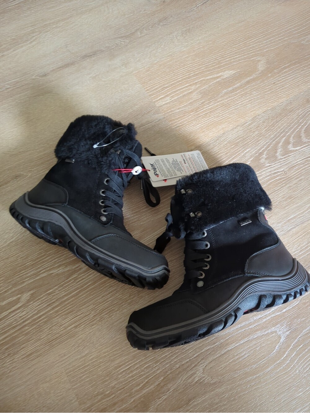 Pajar Womens Waterproof Sheepskin Lined Winter Boots Grey Size 8-8.5 Abbie NWT